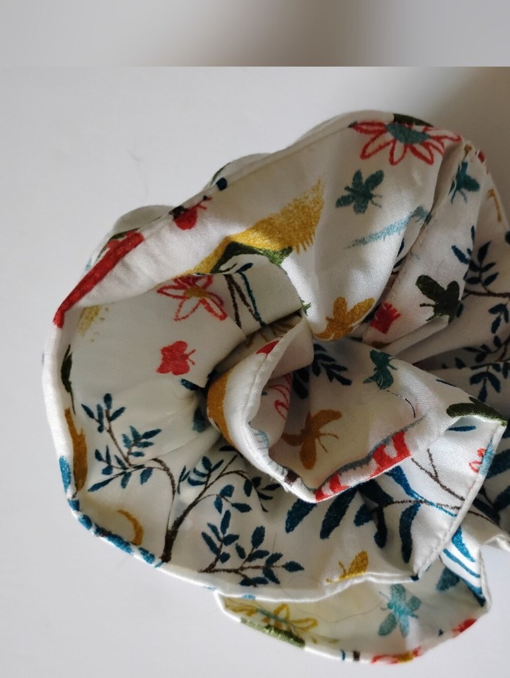 Liberty Art Fabric Scrunchie Plum Dog Colorful Cottagecore Bespoke Red Blue - Picture 3 of 9